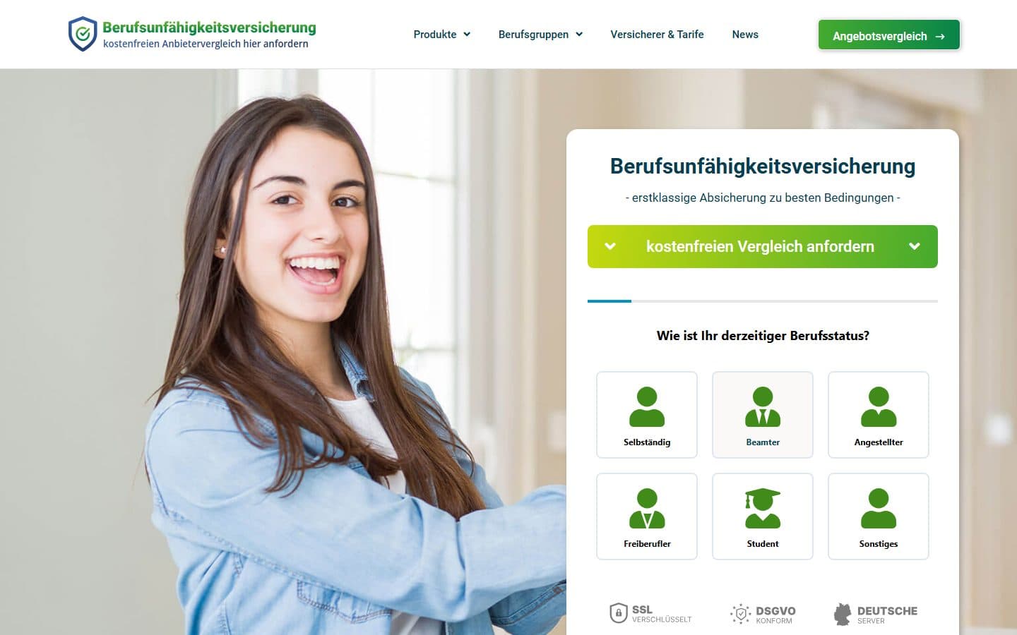 Screenshot 1 von berufsunfaehigkeitsversicherung-vergleich.net