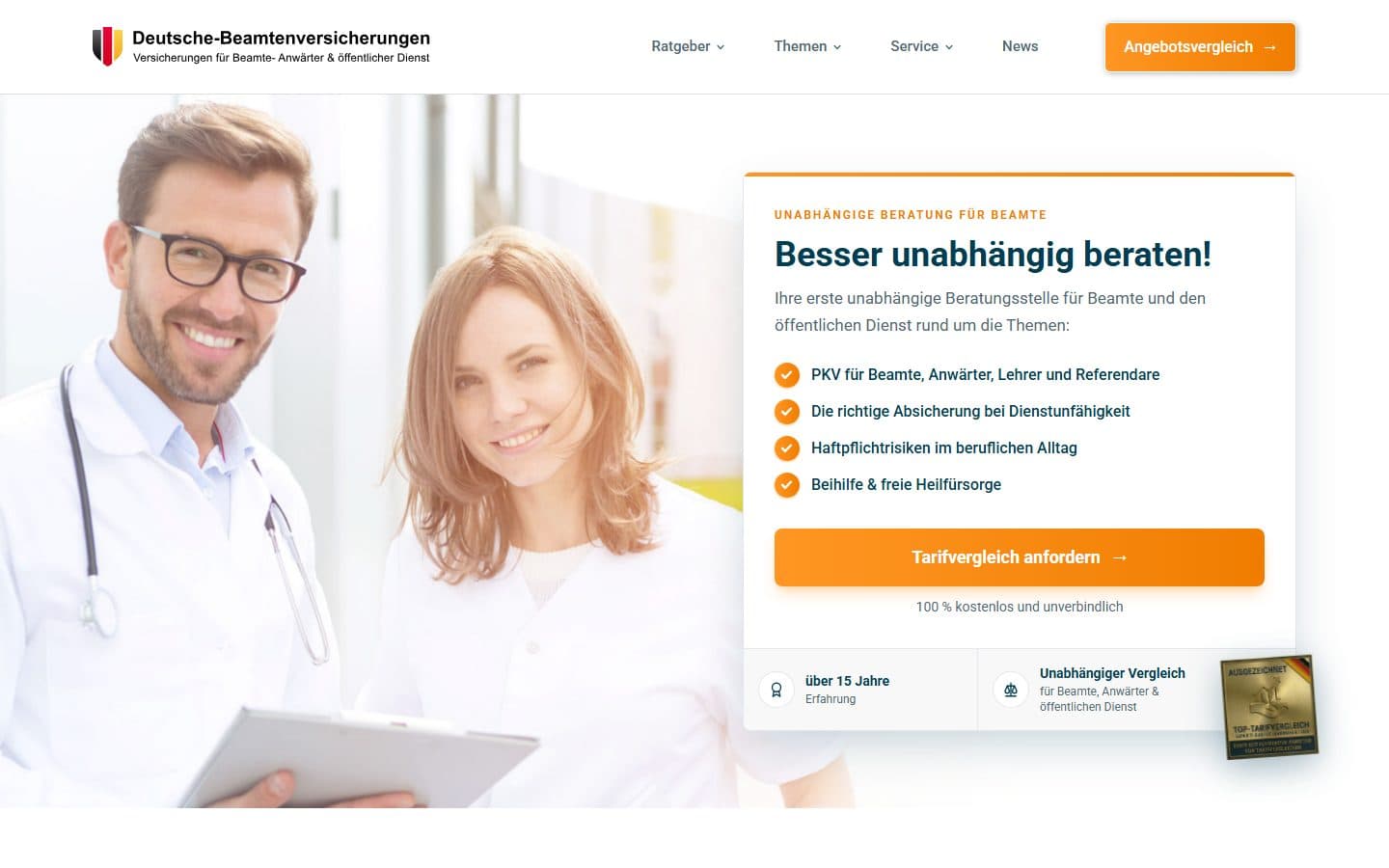 Screenshot 1 von deutsche-beamtenversicherungen.de