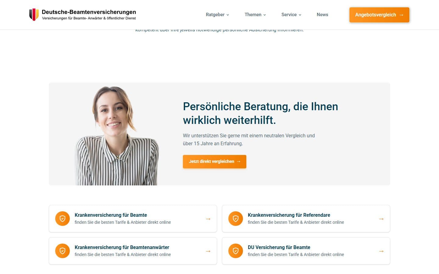 Screenshot 2 von deutsche-beamtenversicherungen.de