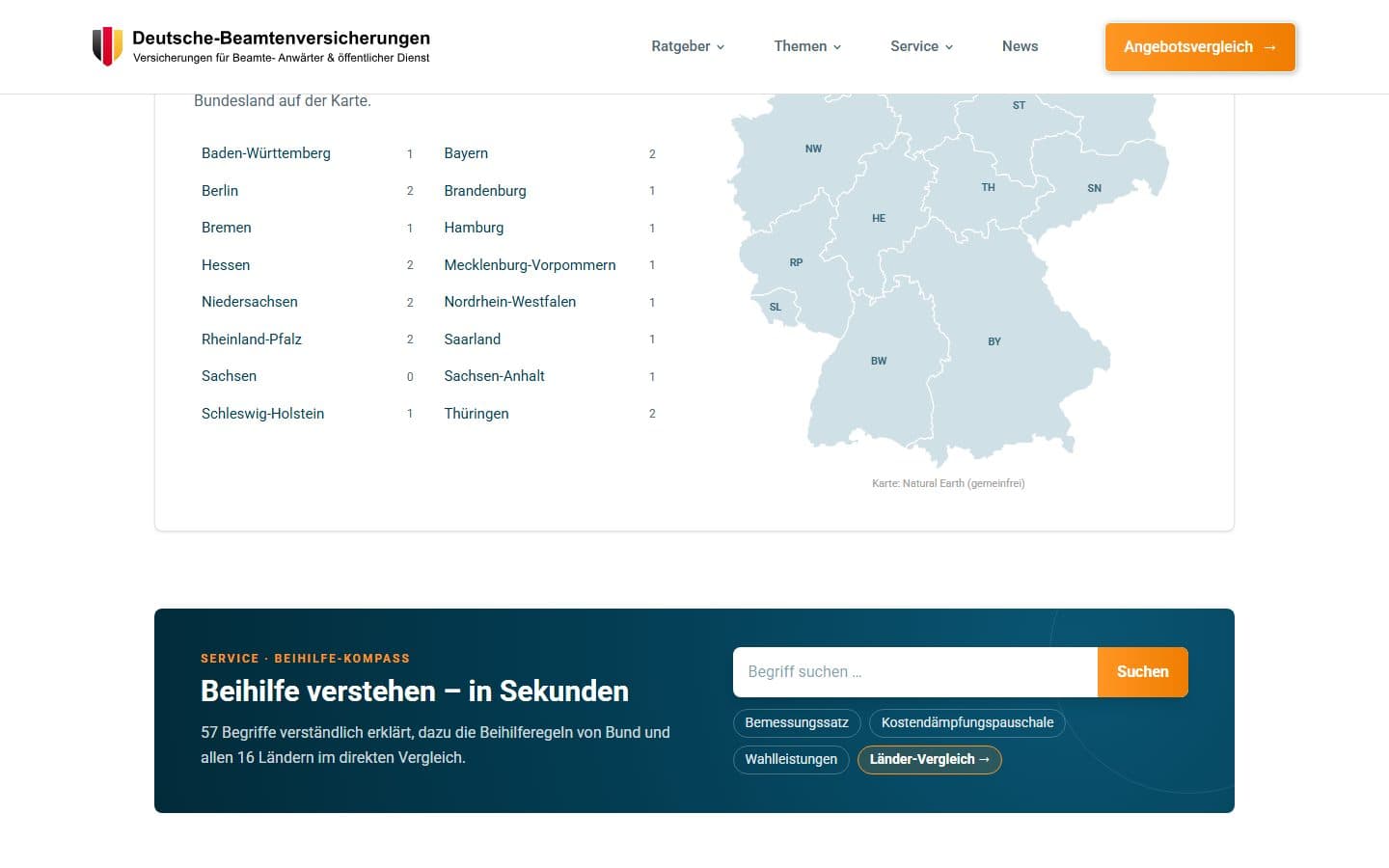 Screenshot 3 von deutsche-beamtenversicherungen.de