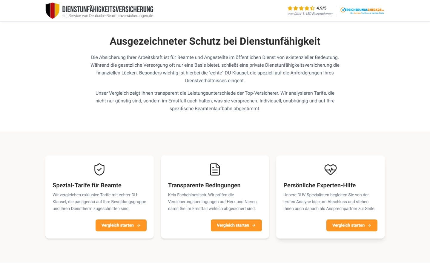 Screenshot 2 von dienstunfaehigkeitsversicherung-vergleich.net