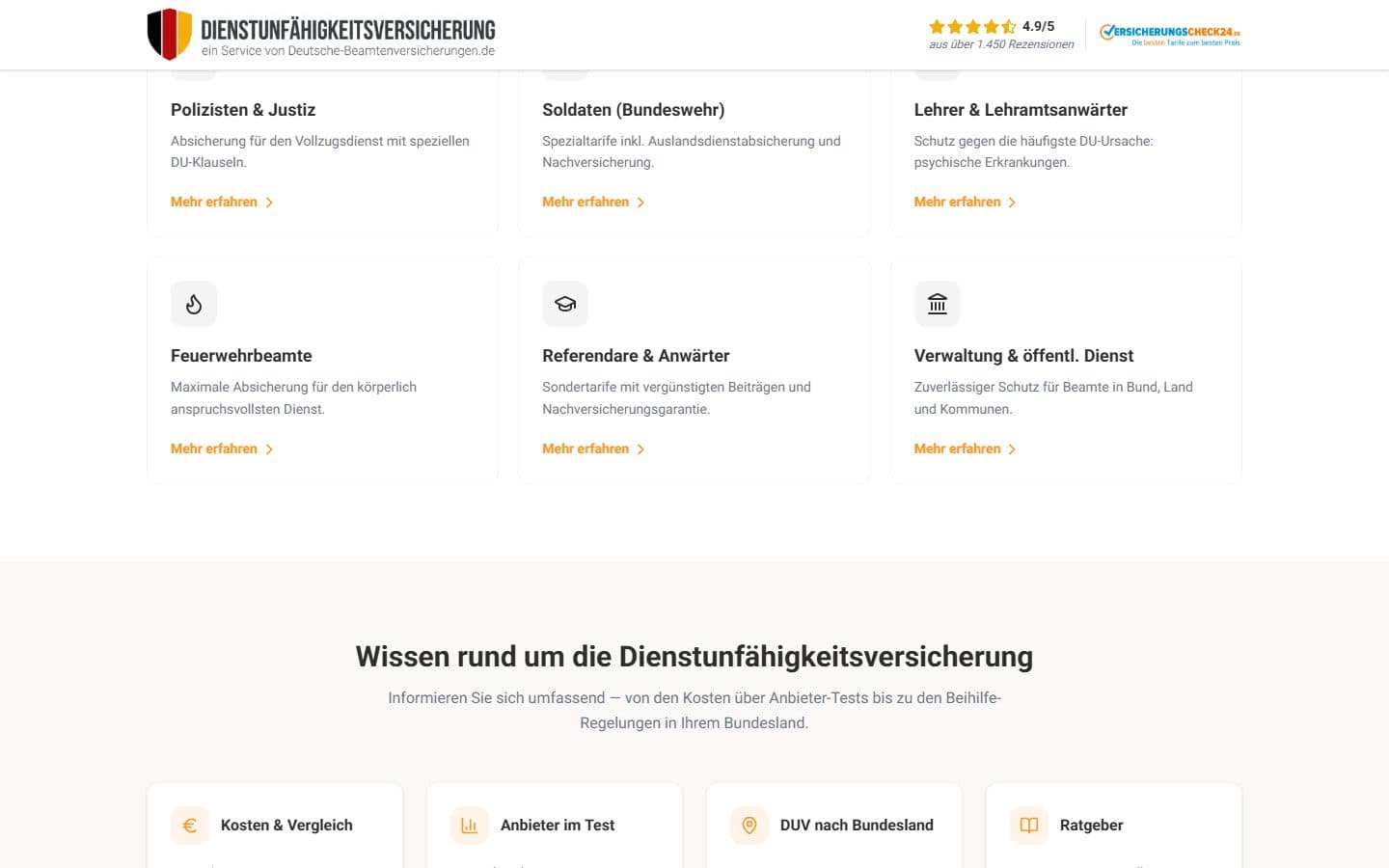 Screenshot 3 von dienstunfaehigkeitsversicherung-vergleich.net
