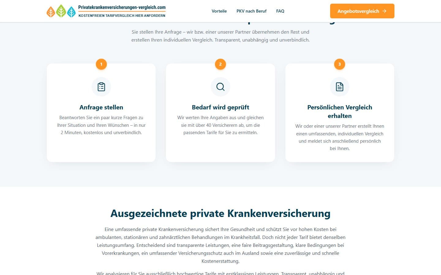 Screenshot 2 von privatekrankenversicherungen-vergleich.com