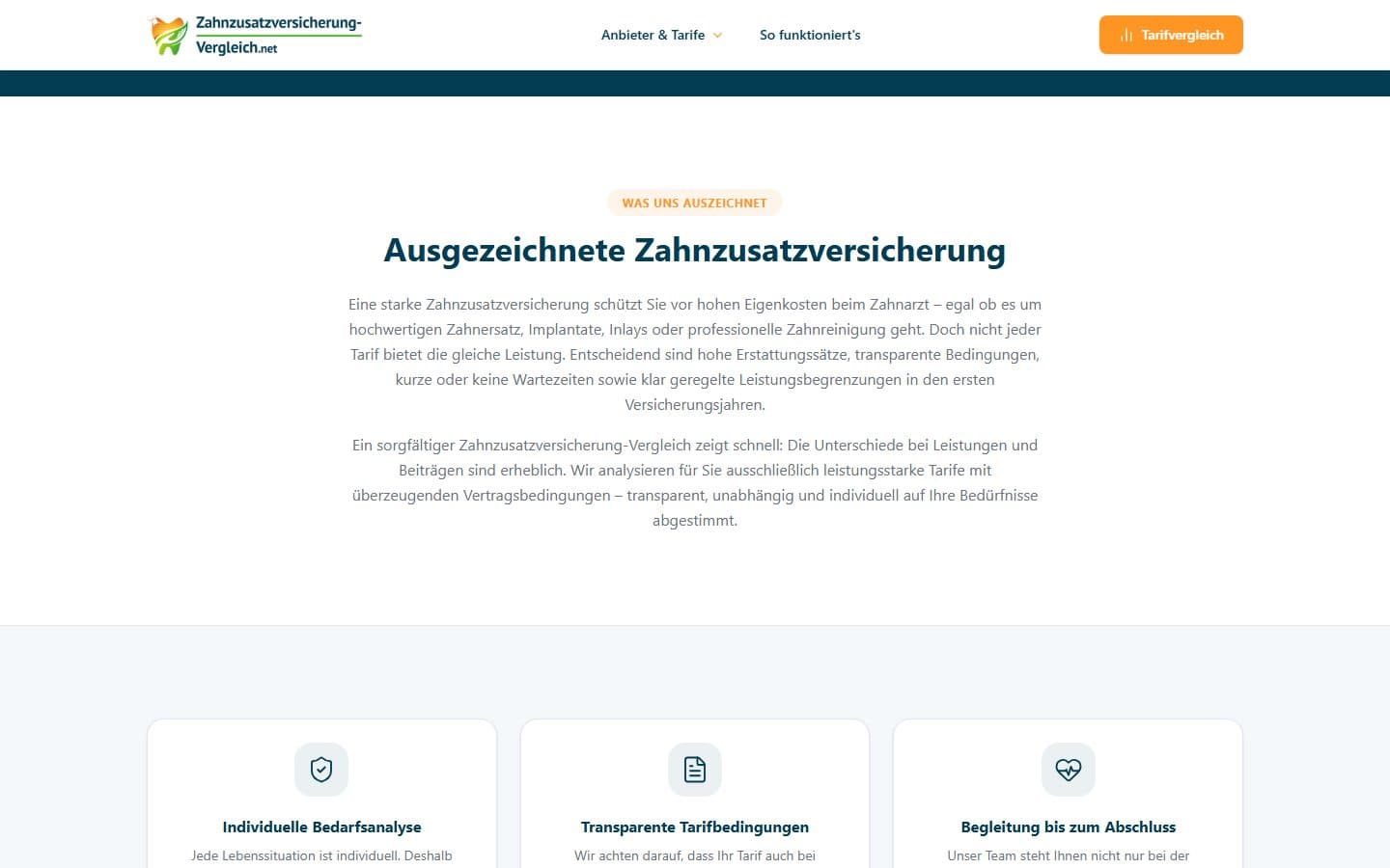 Screenshot 2 von zahnzusatzversicherung-vergleich.net