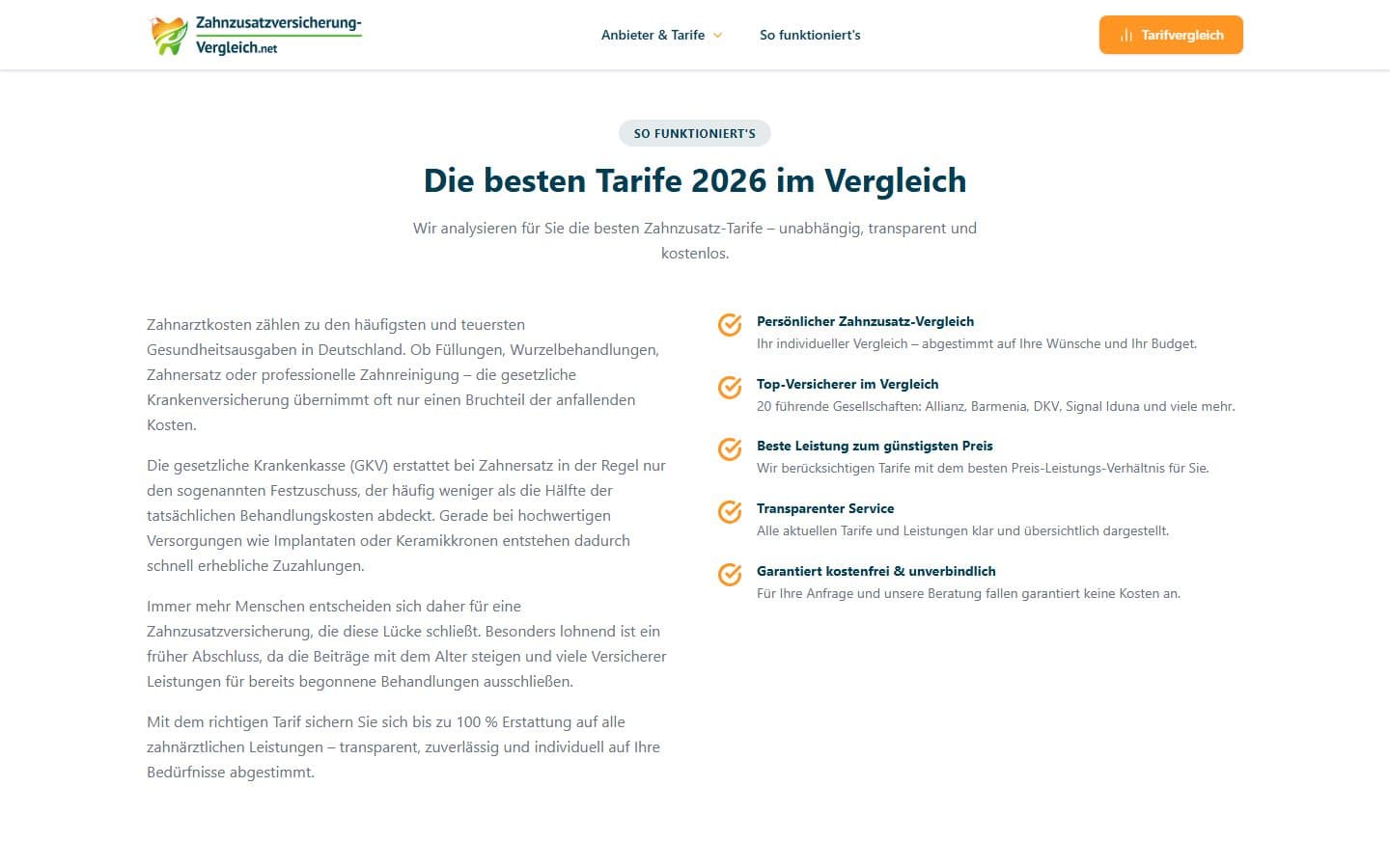 Screenshot 3 von zahnzusatzversicherung-vergleich.net